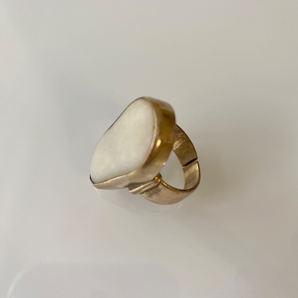 Ring, Silver & Marble, Adjustable - image 5